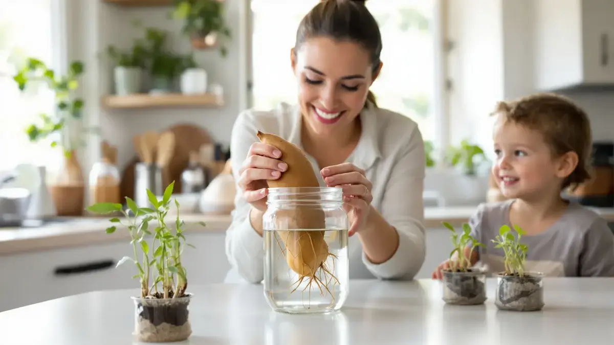 Questo tubero spesso trascurato nel cesto offre una dozzina di piantine gratuite grazie a un trucco con un semplice barattolo